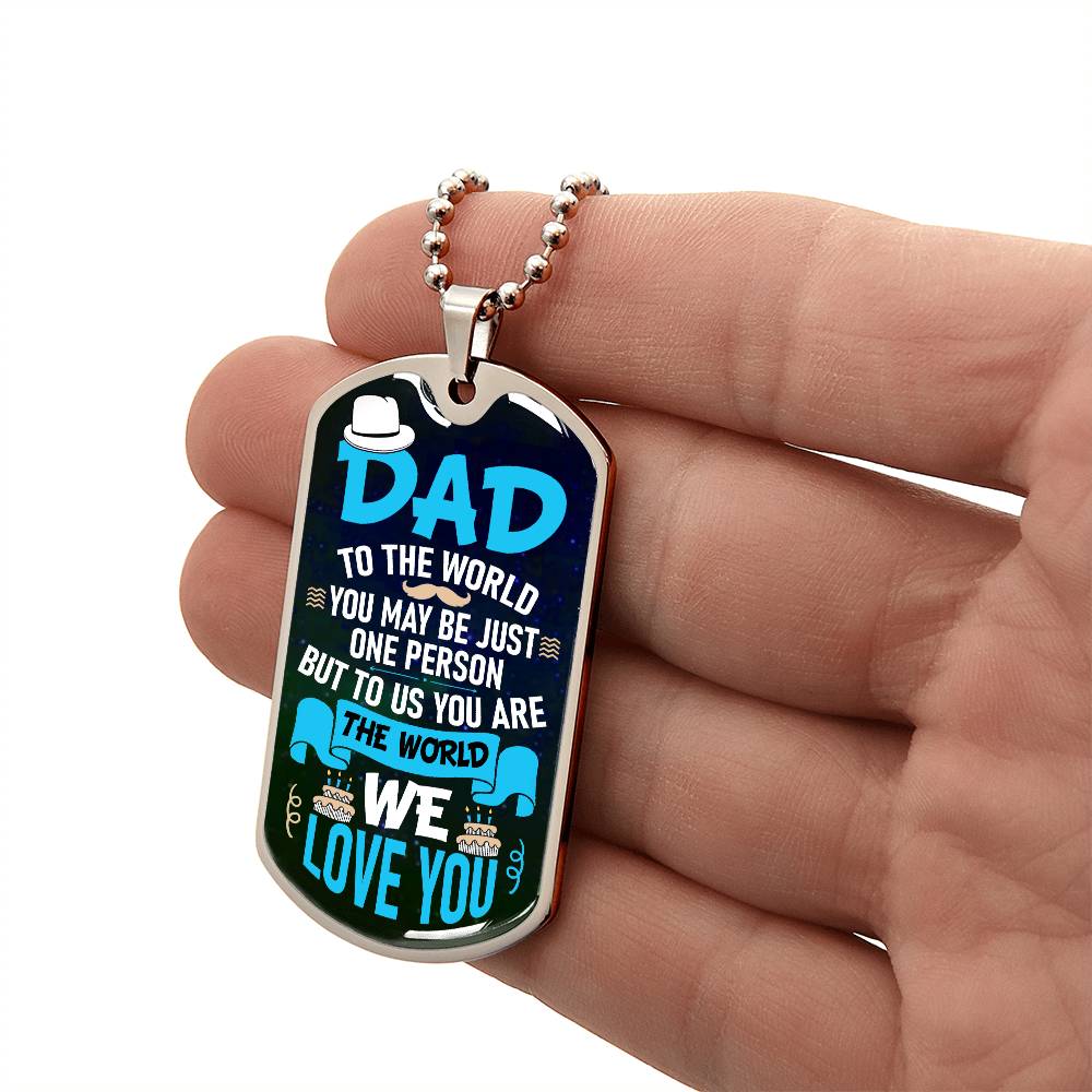 To Dad Personalized Dog Tag | Personalized gift for him | Men's necklace | Birthday Gift | Christmas Gift | Men's jewelry