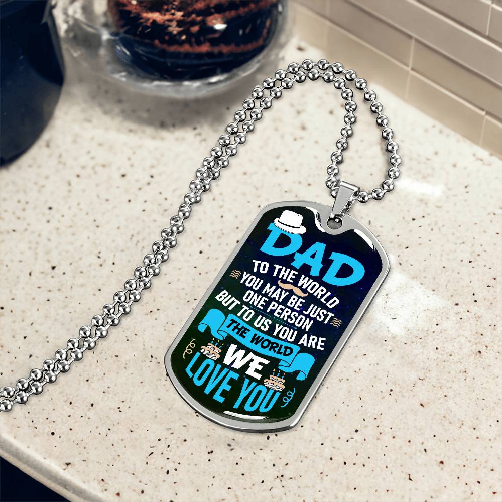To Dad Personalized Dog Tag | Personalized gift for him | Men's necklace | Birthday Gift | Christmas Gift | Men's jewelry