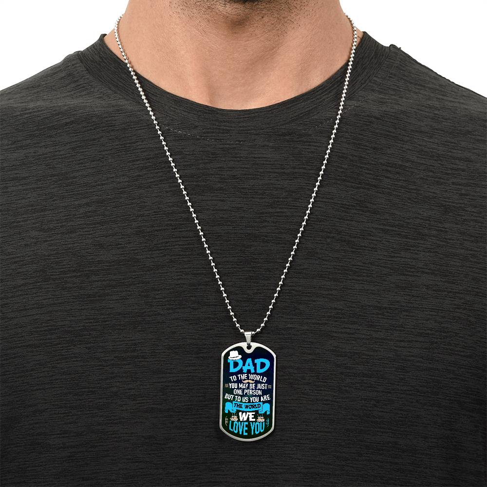 To Dad Personalized Dog Tag | Personalized gift for him | Men's necklace | Birthday Gift | Christmas Gift | Men's jewelry