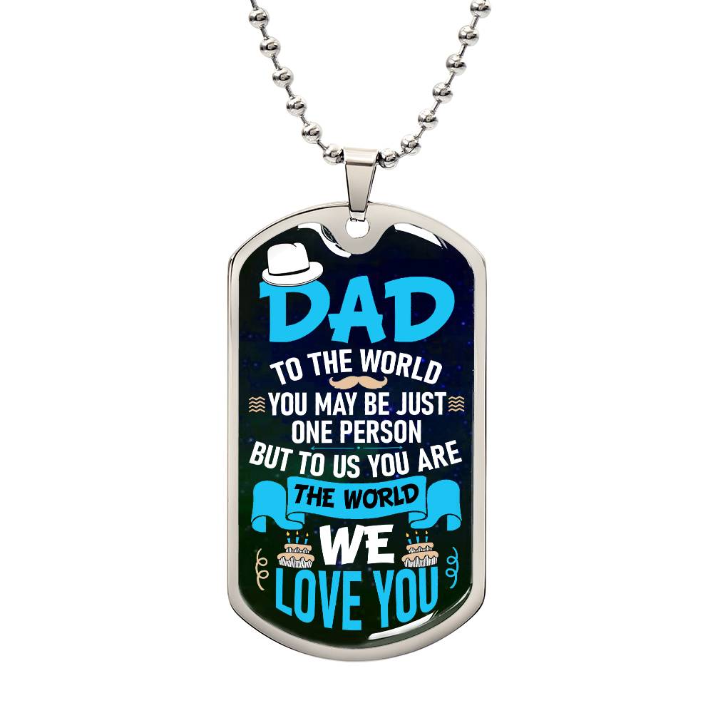 To Dad Personalized Dog Tag | Personalized gift for him | Men's necklace | Birthday Gift | Christmas Gift | Men's jewelry