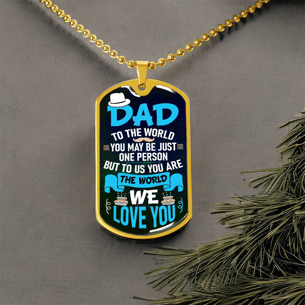 To Dad Personalized Dog Tag | Personalized gift for him | Men's necklace | Birthday Gift | Christmas Gift | Men's jewelry