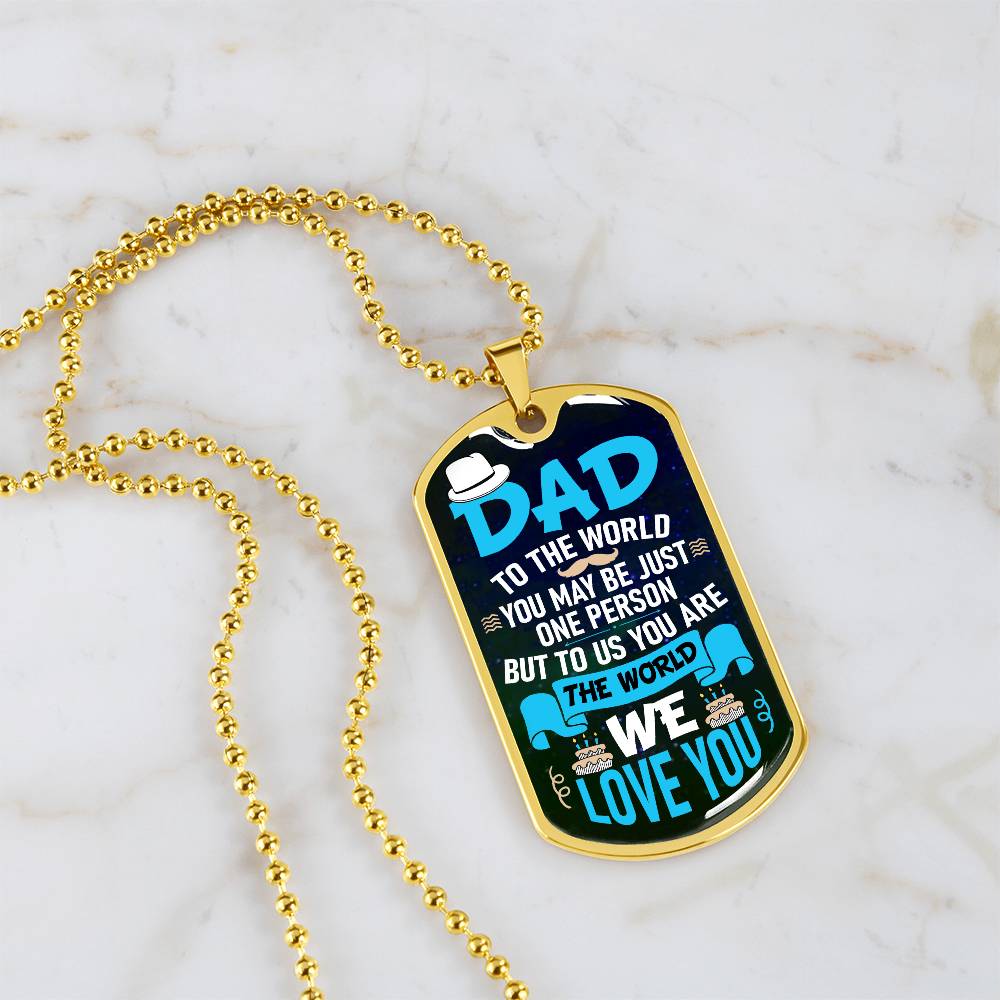 To Dad Personalized Dog Tag | Personalized gift for him | Men's necklace | Birthday Gift | Christmas Gift | Men's jewelry