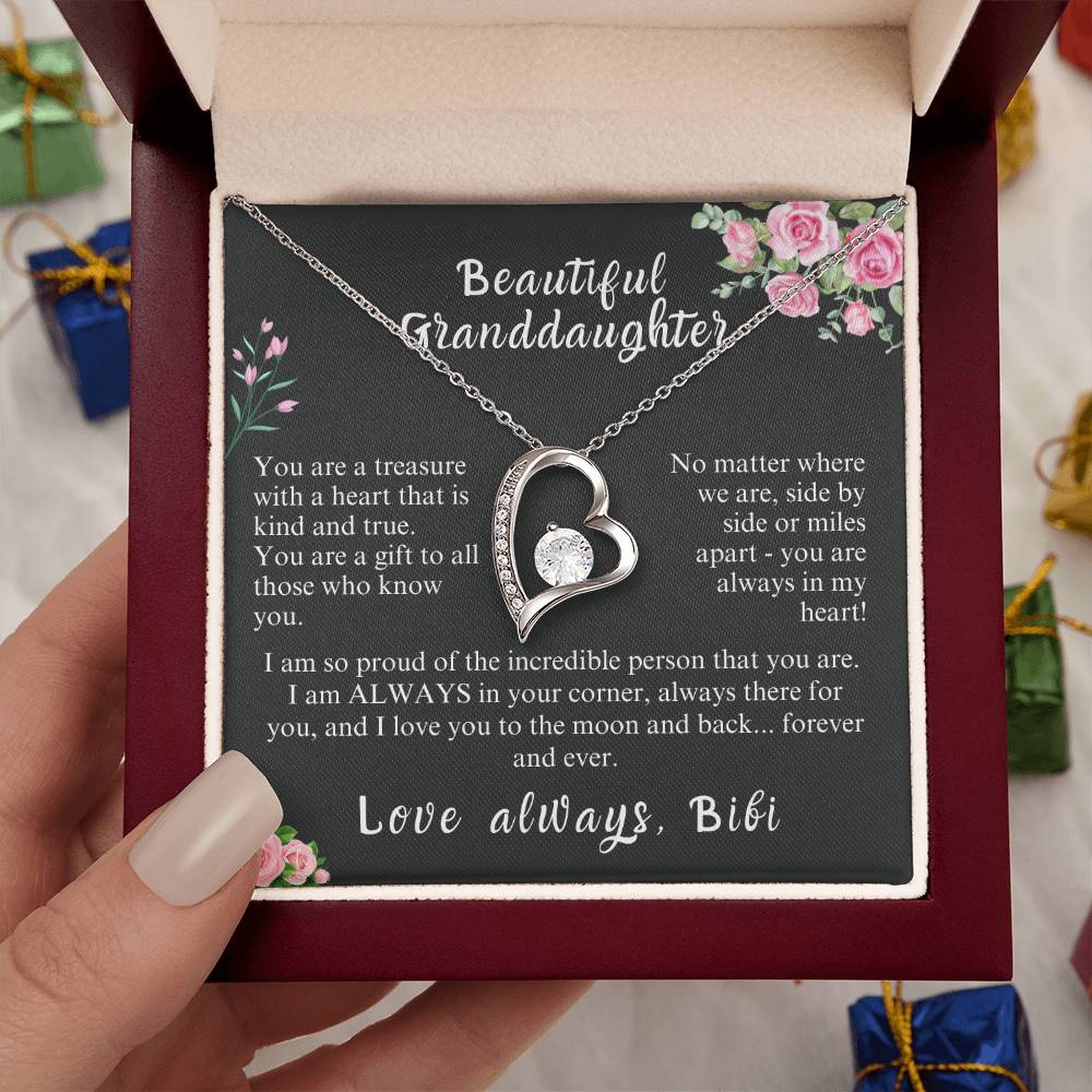 Granddaughter Gift Necklace | Gift From Grandma | From Bibi | Christmas Gift | Birthday Gift | Wedding Gift | Holiday Gift | Easter Gift | Granddaughter Gift