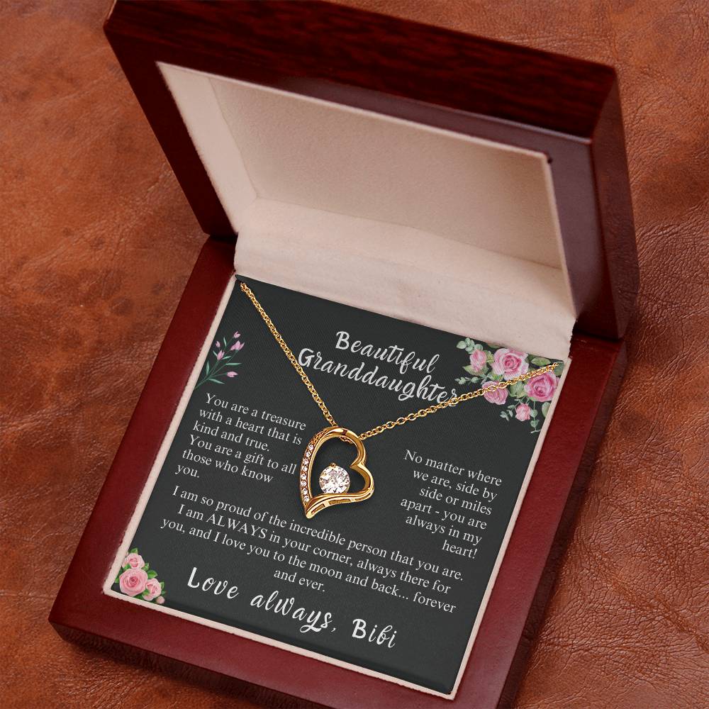 Granddaughter Gift Necklace | Gift From Grandma | From Bibi | Christmas Gift | Birthday Gift | Wedding Gift | Holiday Gift | Easter Gift | Granddaughter Gift