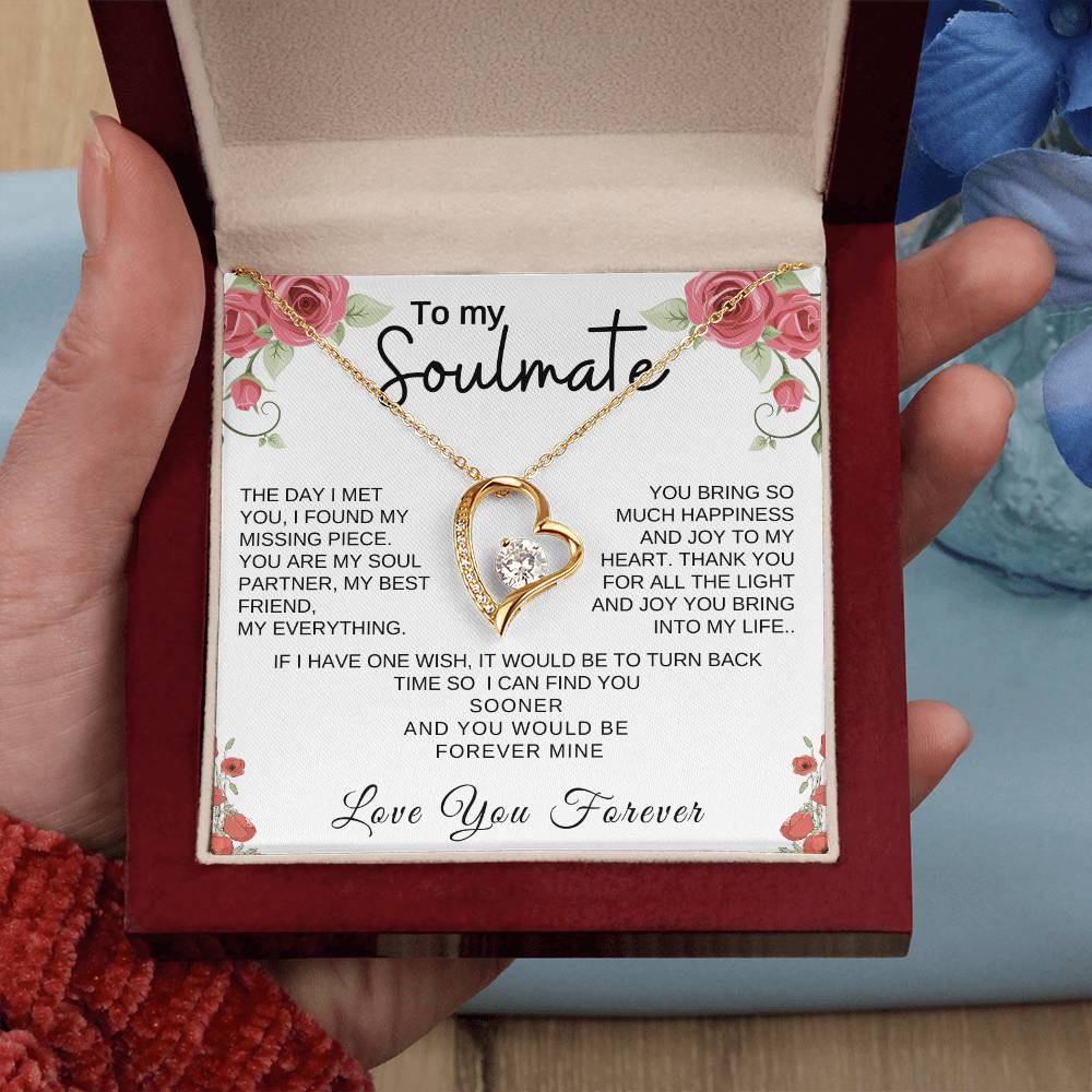 Soulmate Necklace | Love | Gift | Anniversary gift | Necklace | Gold | Love message | Jewelry | Gift for wife | Gift for Girlfriend | Christmas Gift