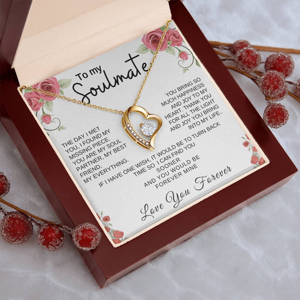 Soulmate Necklace | Love | Gift | Anniversary gift | Necklace | Gold | Love message | Jewelry | Gift for wife | Gift for Girlfriend | Christmas Gift