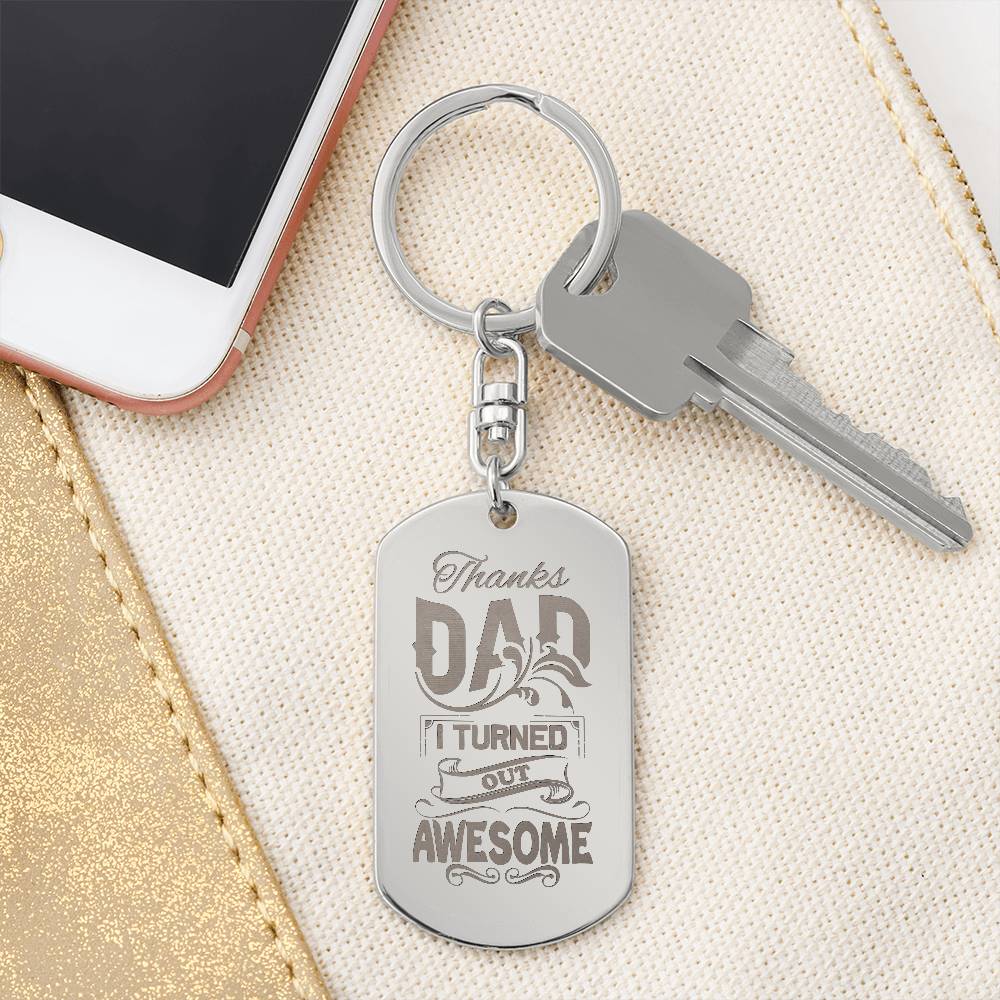 Dad Personalized Dog Tag | Gift for him | Dog Tag Key Chain| Birthday Gift | Christmas Gift | Men's jewelry