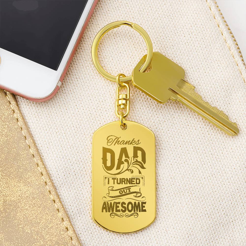 Dad Personalized Dog Tag | Gift for him | Dog Tag Key Chain| Birthday Gift | Christmas Gift | Men's jewelry