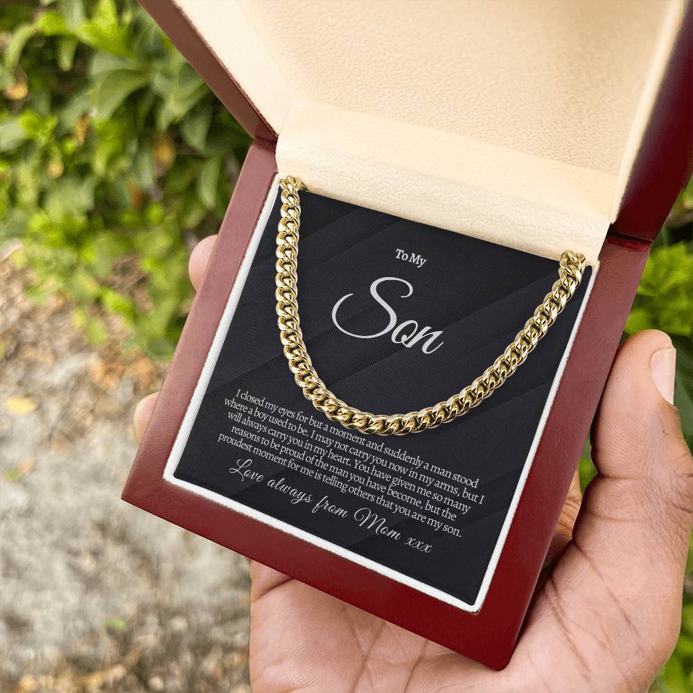 To my son personalized necklace | Gift for son | Men's Cuban Link Chain | Birthday Gift | Christmas Gift | Men's jewelry