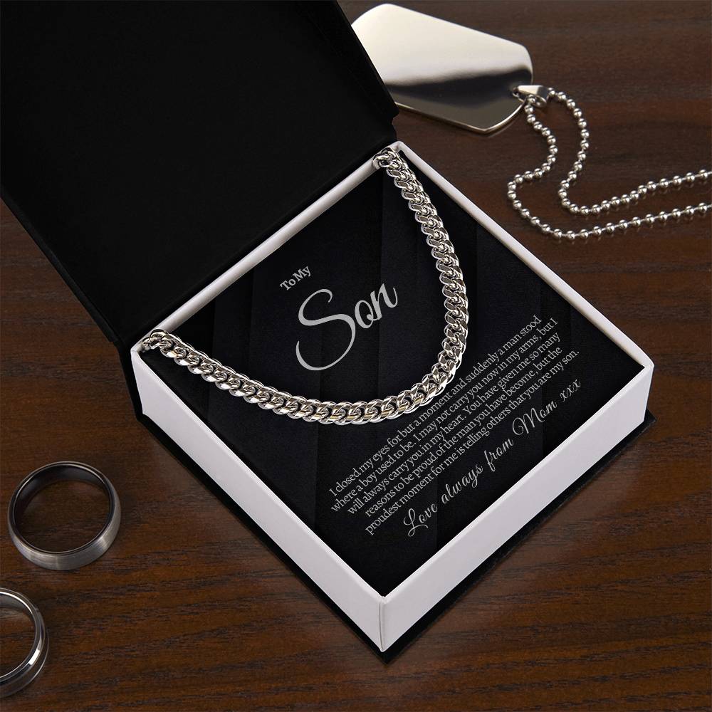 To my son personalized necklace | Gift for son | Men's Cuban Link Chain | Birthday Gift | Christmas Gift | Men's jewelry