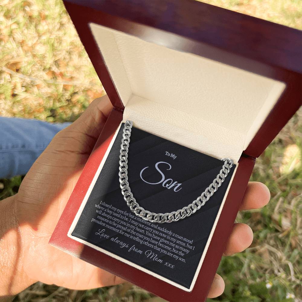 To my son personalized necklace | Gift for son | Men's Cuban Link Chain | Birthday Gift | Christmas Gift | Men's jewelry