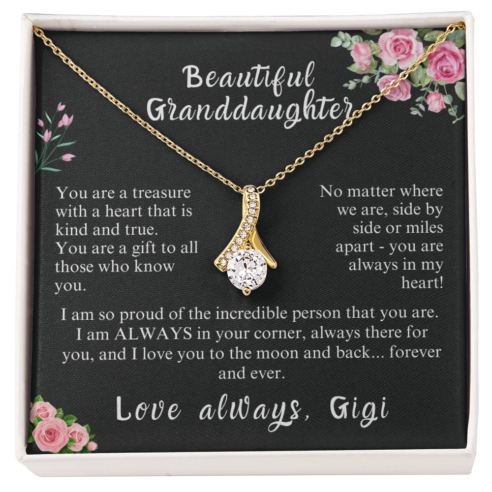 Granddaughter Necklace | Grandma | from Grandma | Gift | Birthday | Necklace | Gold | Graduation | Jewelry | Meaningful Keepsake Card