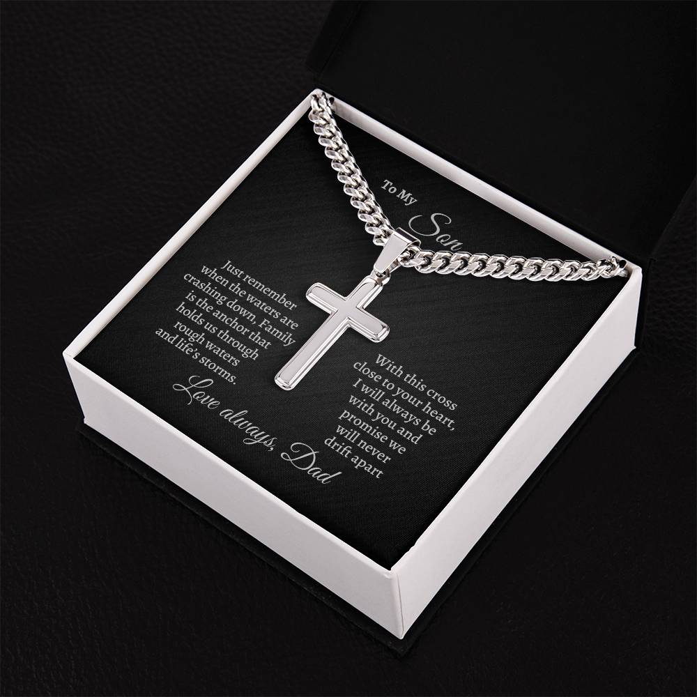 To my Son From Dad personalized cross necklace | Gift for son | Men's necklace | Birthday Gift | Christmas Gift | Men's jewelry