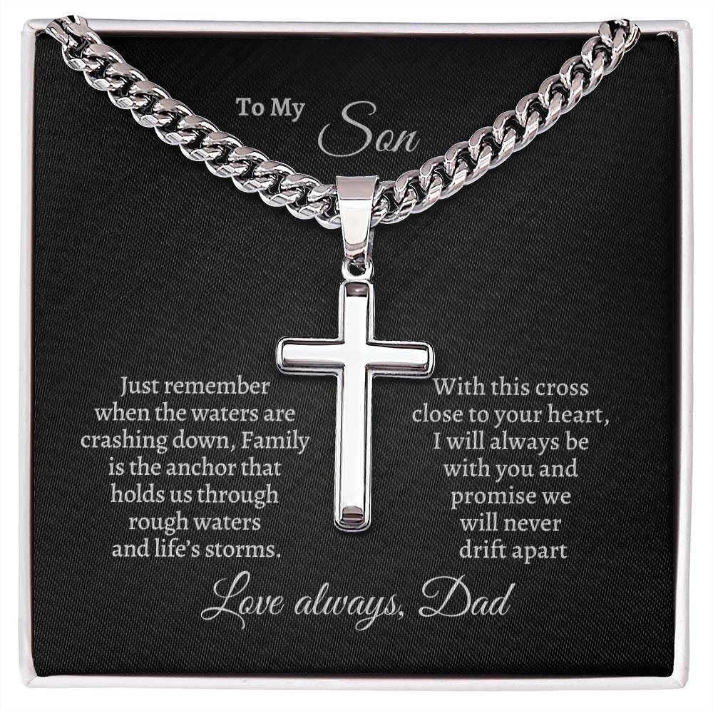 To my Son From Dad personalized cross necklace | Gift for son | Men's necklace | Birthday Gift | Christmas Gift | Men's jewelry