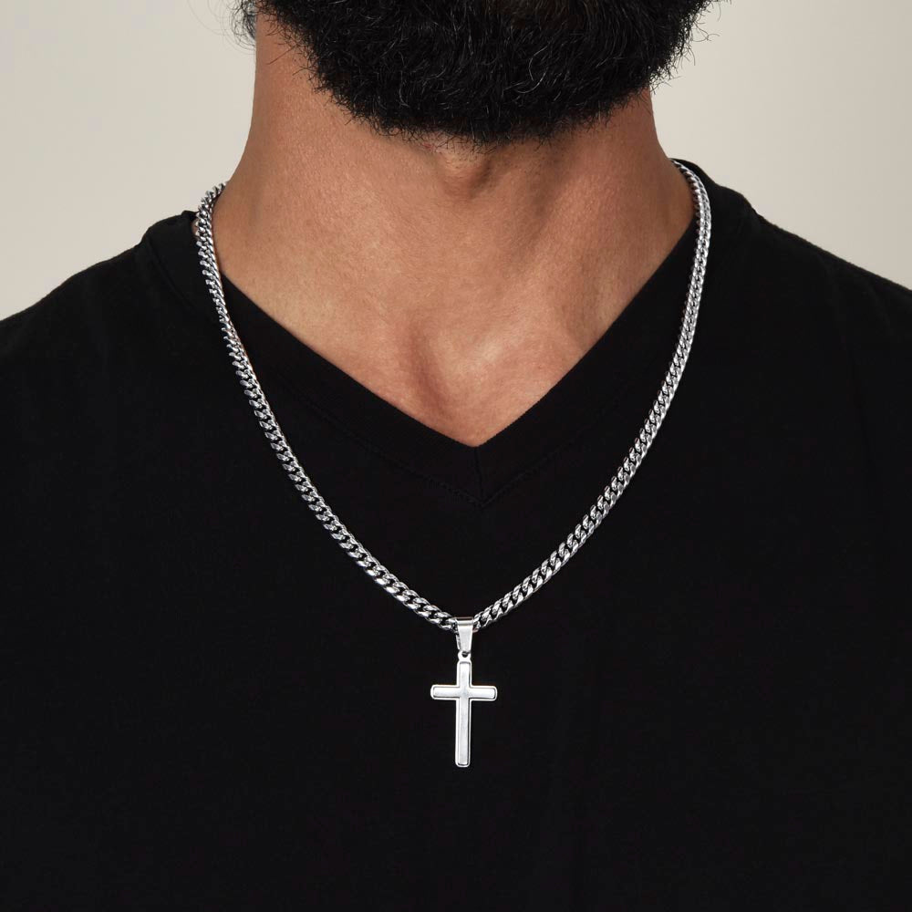 To my Son From Dad personalized cross necklace | Gift for son | Men's necklace | Birthday Gift | Christmas Gift | Men's jewelry