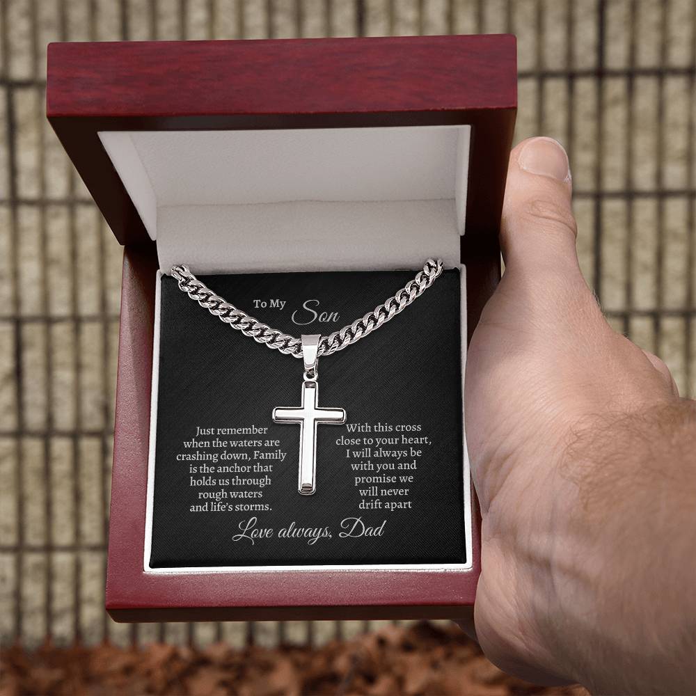 To my Son From Dad personalized cross necklace | Gift for son | Men's necklace | Birthday Gift | Christmas Gift | Men's jewelry