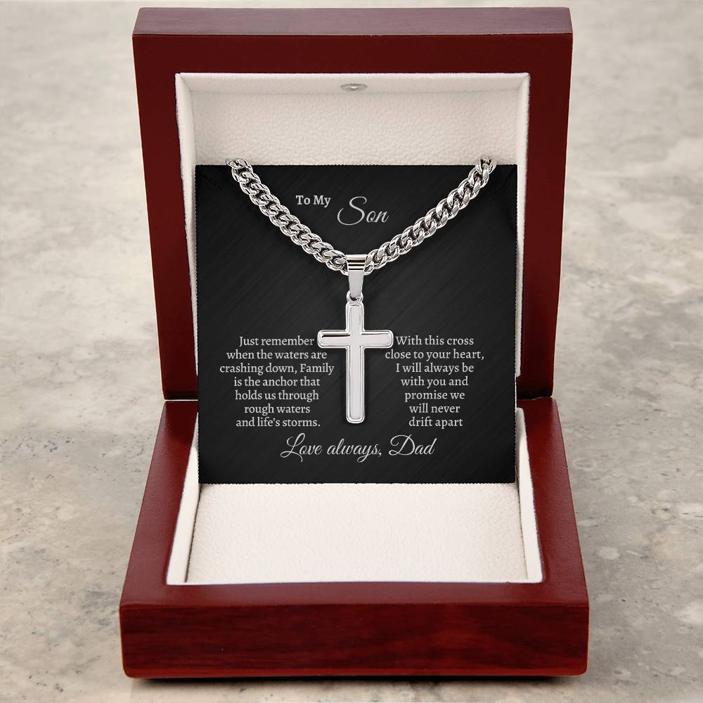 To my Son From Dad personalized cross necklace | Gift for son | Men's necklace | Birthday Gift | Christmas Gift | Men's jewelry