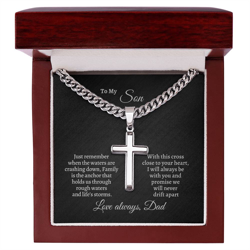 To my Son From Dad personalized cross necklace | Gift for son | Men's necklace | Birthday Gift | Christmas Gift | Men's jewelry