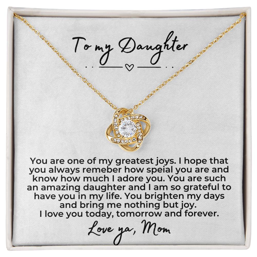 To My Daughter | Forever Love knot necklace | Birthday Gift for Mom | Gift for Mother | Christmas Gift