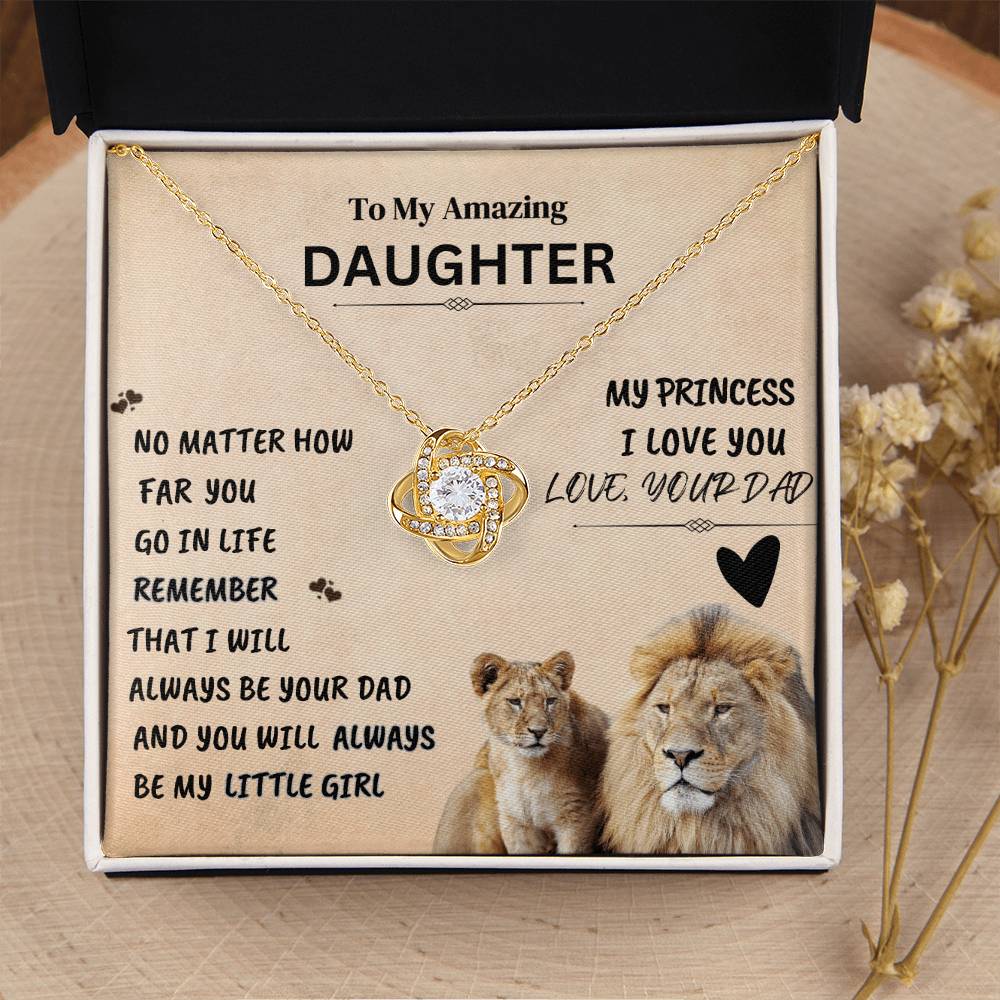 To My Daughter Necklace | from Dad | Gift | Birthday | Gold Necklace | Graduation | Meaningful Keepsake Card