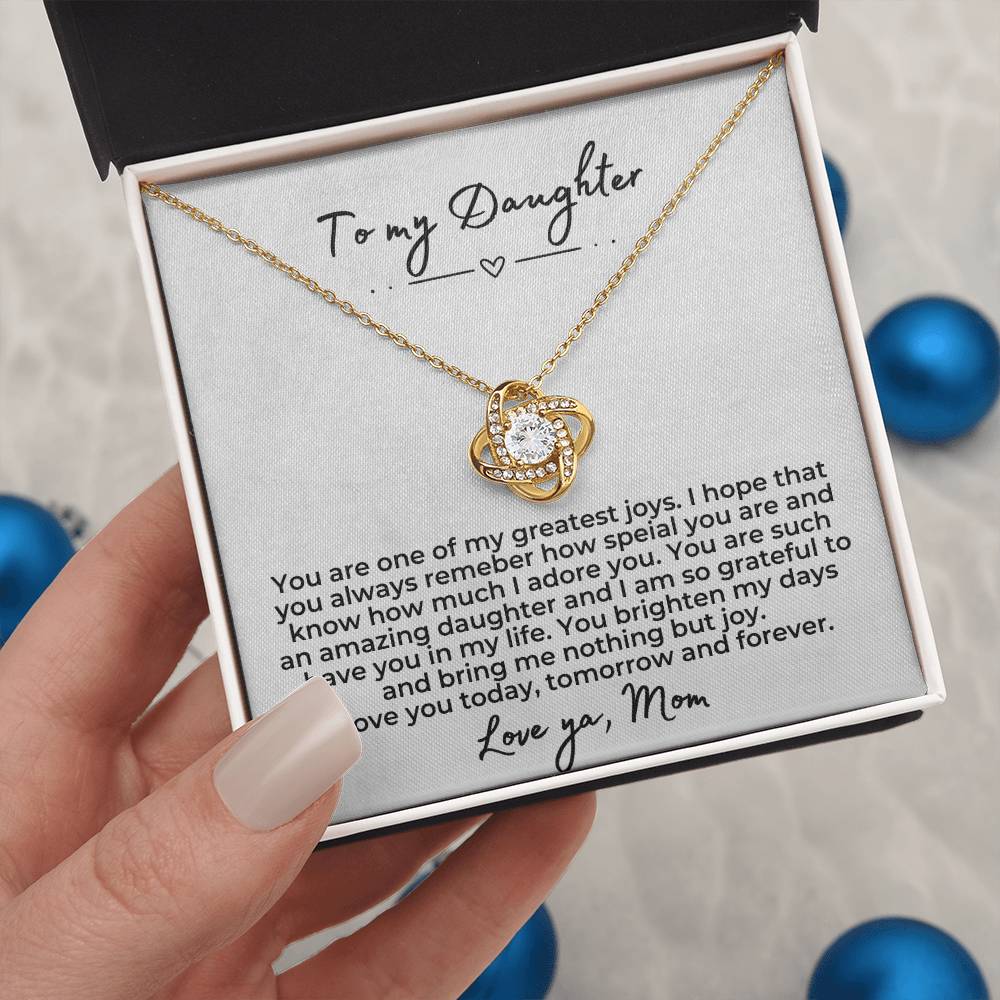 To My Daughter | Forever Love knot necklace | Birthday Gift for Mom | Gift for Mother | Christmas Gift
