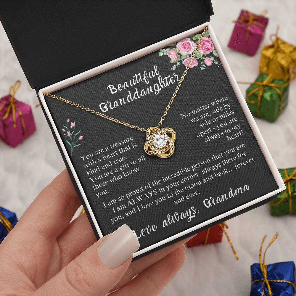 Granddaughter Necklace | Grandma | from Grandma | Gift | Birthday | Necklace | Gold | Graduation | Jewelry | Meaningful Keepsake Card