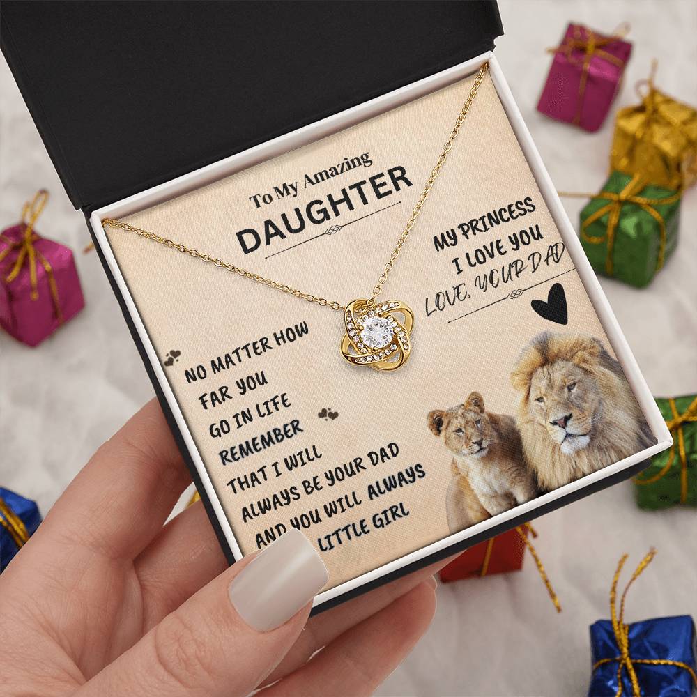 To My Daughter Necklace | from Dad | Gift | Birthday | Gold Necklace | Graduation | Meaningful Keepsake Card