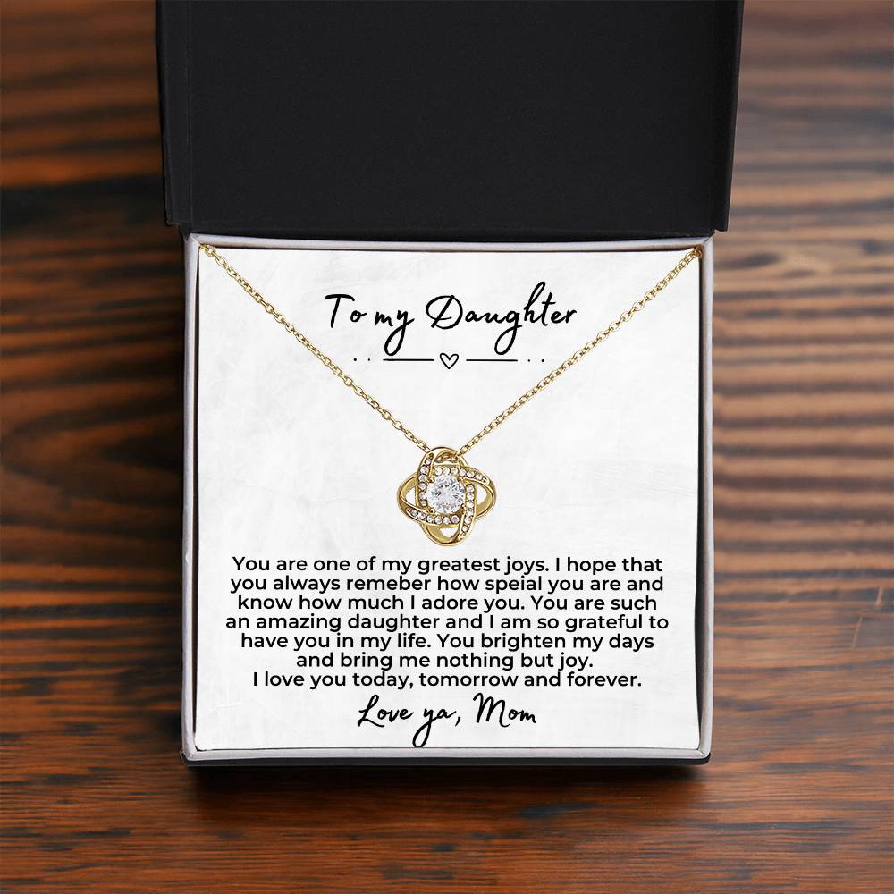 To My Daughter | Forever Love knot necklace | Birthday Gift for Mom | Gift for Mother | Christmas Gift
