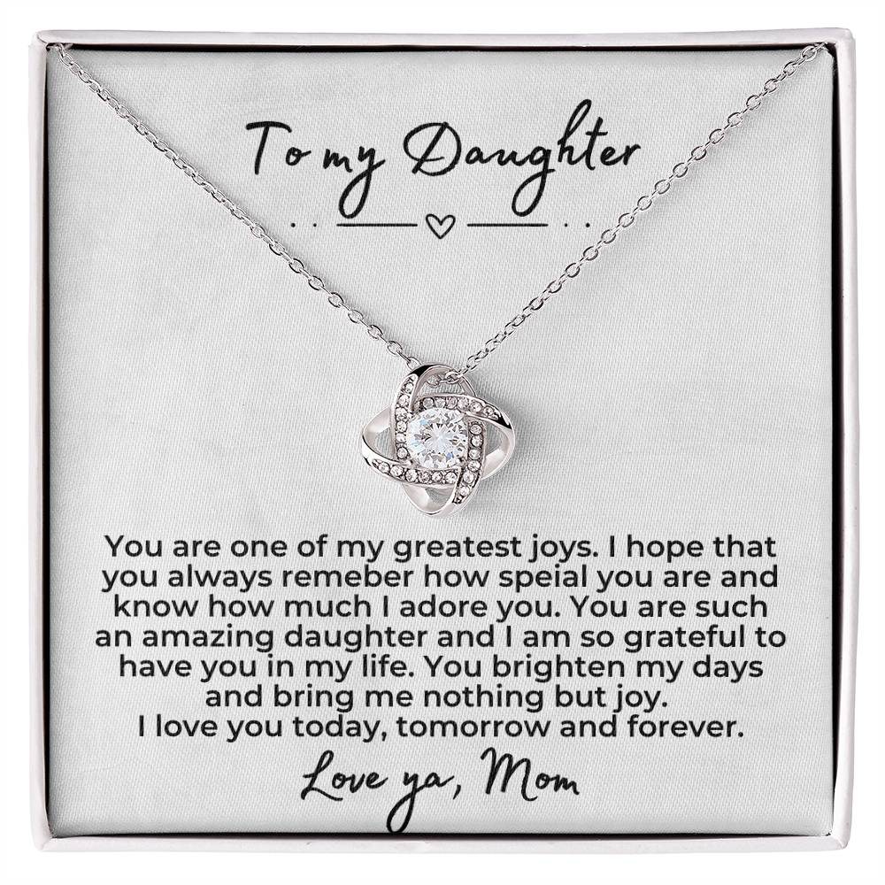 To My Daughter | Forever Love knot necklace | Birthday Gift for Mom | Gift for Mother | Christmas Gift