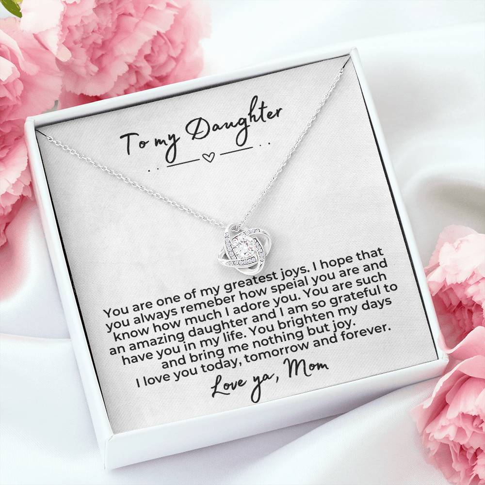 To My Daughter | Forever Love knot necklace | Birthday Gift for Mom | Gift for Mother | Christmas Gift