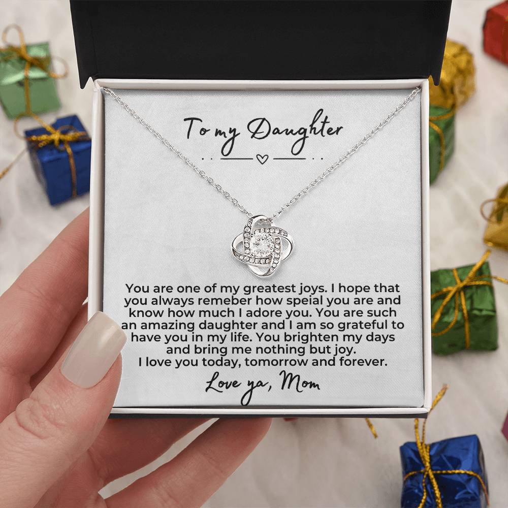 To My Daughter | Forever Love knot necklace | Birthday Gift for Mom | Gift for Mother | Christmas Gift