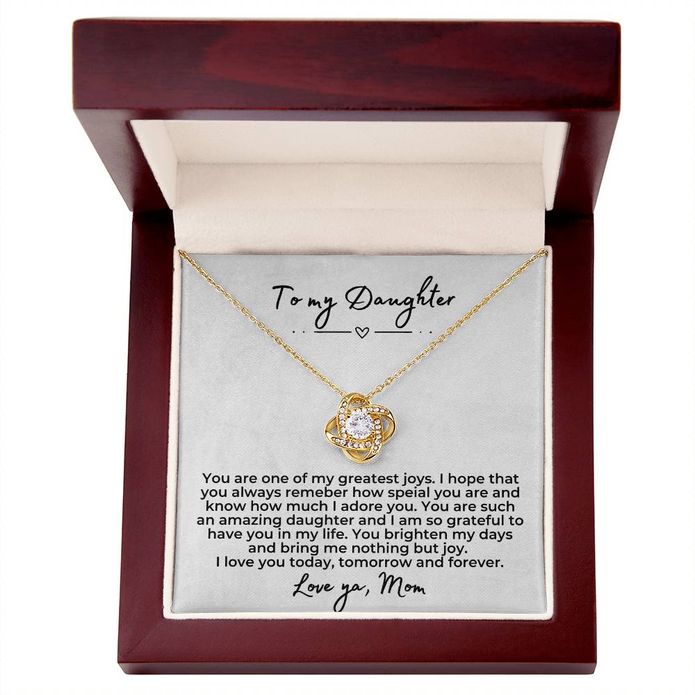 To My Daughter | Forever Love knot necklace | Birthday Gift for Mom | Gift for Mother | Christmas Gift