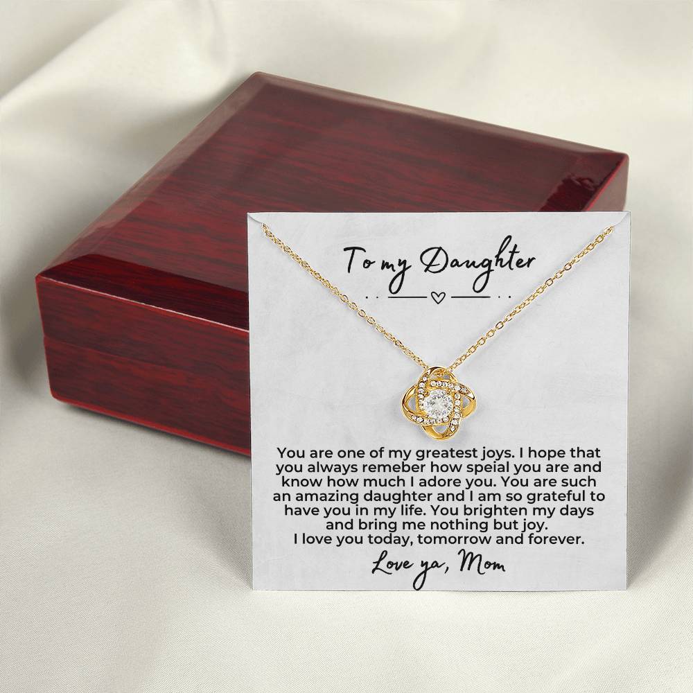 To My Daughter | Forever Love knot necklace | Birthday Gift for Mom | Gift for Mother | Christmas Gift