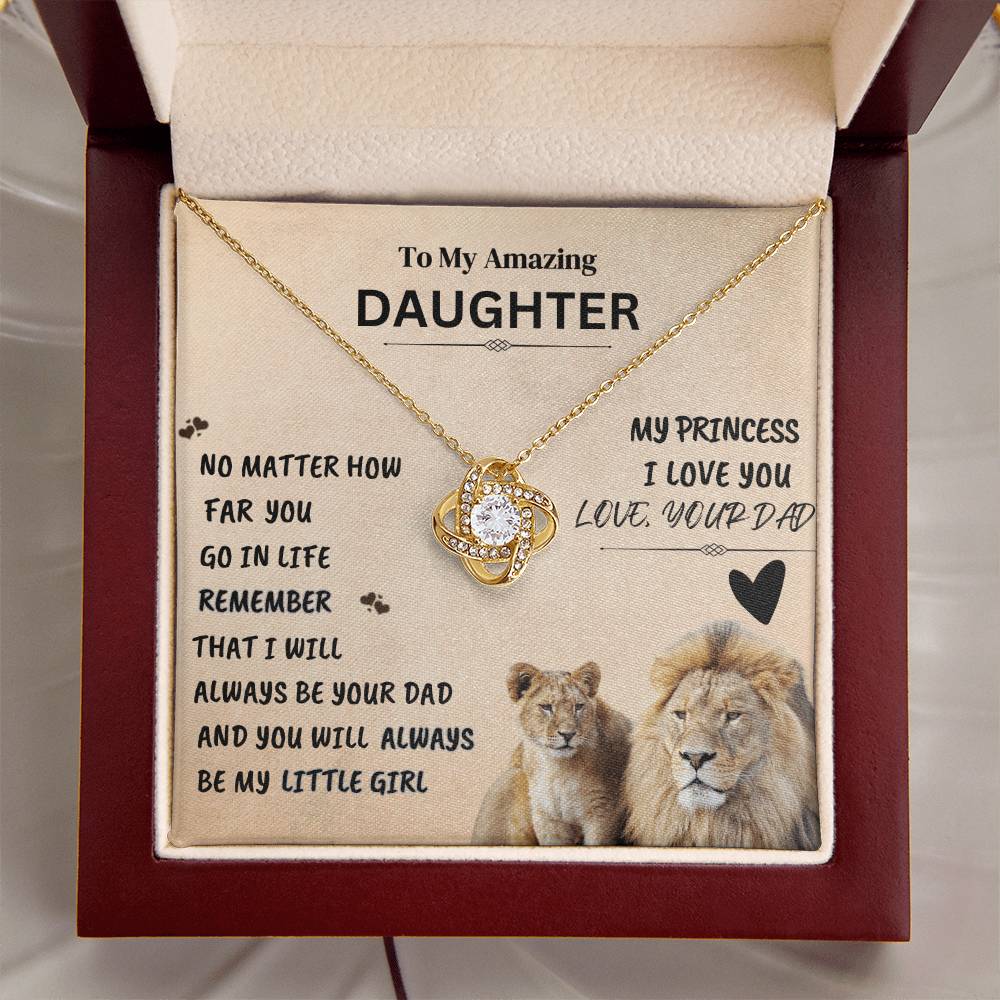 To My Daughter Necklace | from Dad | Gift | Birthday | Gold Necklace | Graduation | Meaningful Keepsake Card