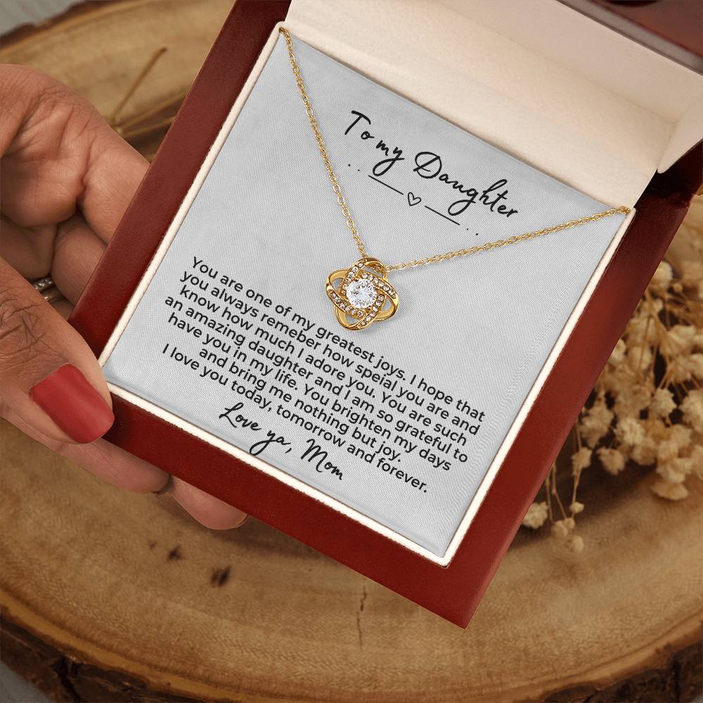 To My Daughter | Forever Love knot necklace | Birthday Gift for Mom | Gift for Mother | Christmas Gift