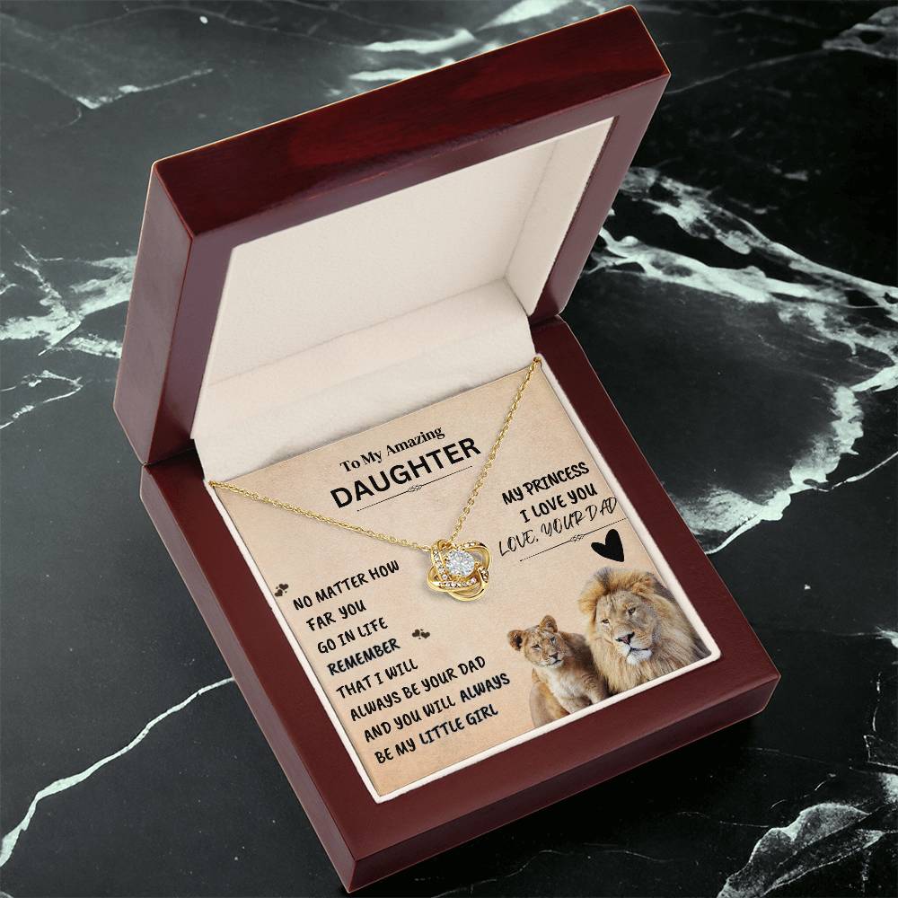 To My Daughter Necklace | from Dad | Gift | Birthday | Gold Necklace | Graduation | Meaningful Keepsake Card