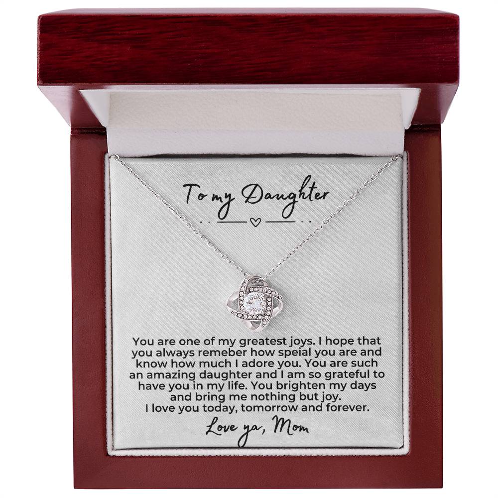 To My Daughter | Forever Love knot necklace | Birthday Gift for Mom | Gift for Mother | Christmas Gift