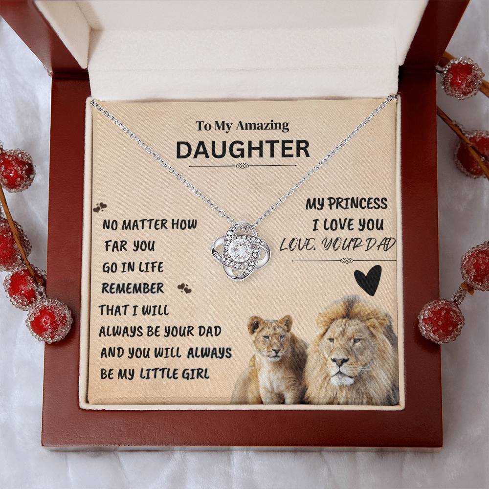 To My Daughter Necklace | from Dad | Gift | Birthday | Gold Necklace | Graduation | Meaningful Keepsake Card
