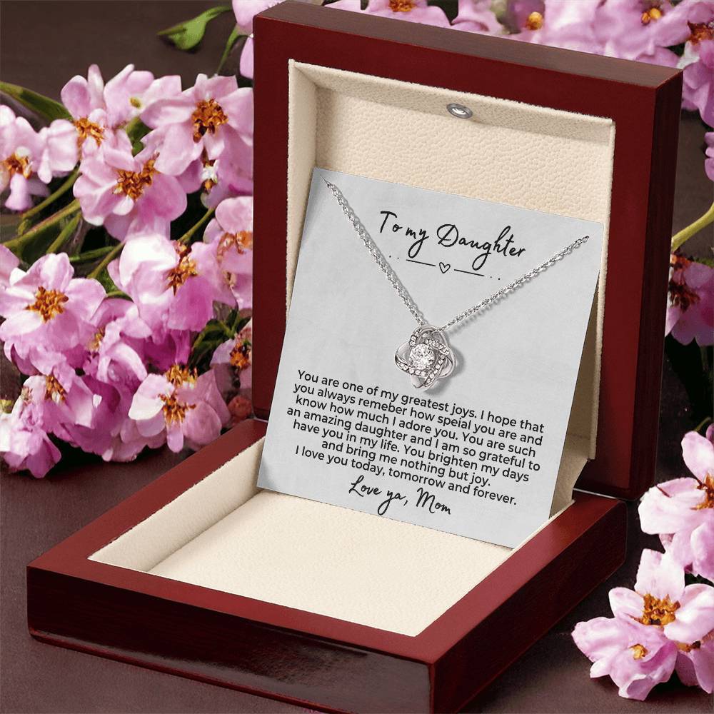 To My Daughter | Forever Love knot necklace | Birthday Gift for Mom | Gift for Mother | Christmas Gift