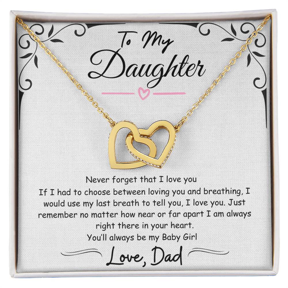 To My Daughter Necklace | from Dad | Gift | Birthday | Gold Necklace | Graduation | Meaningful Keepsake Card