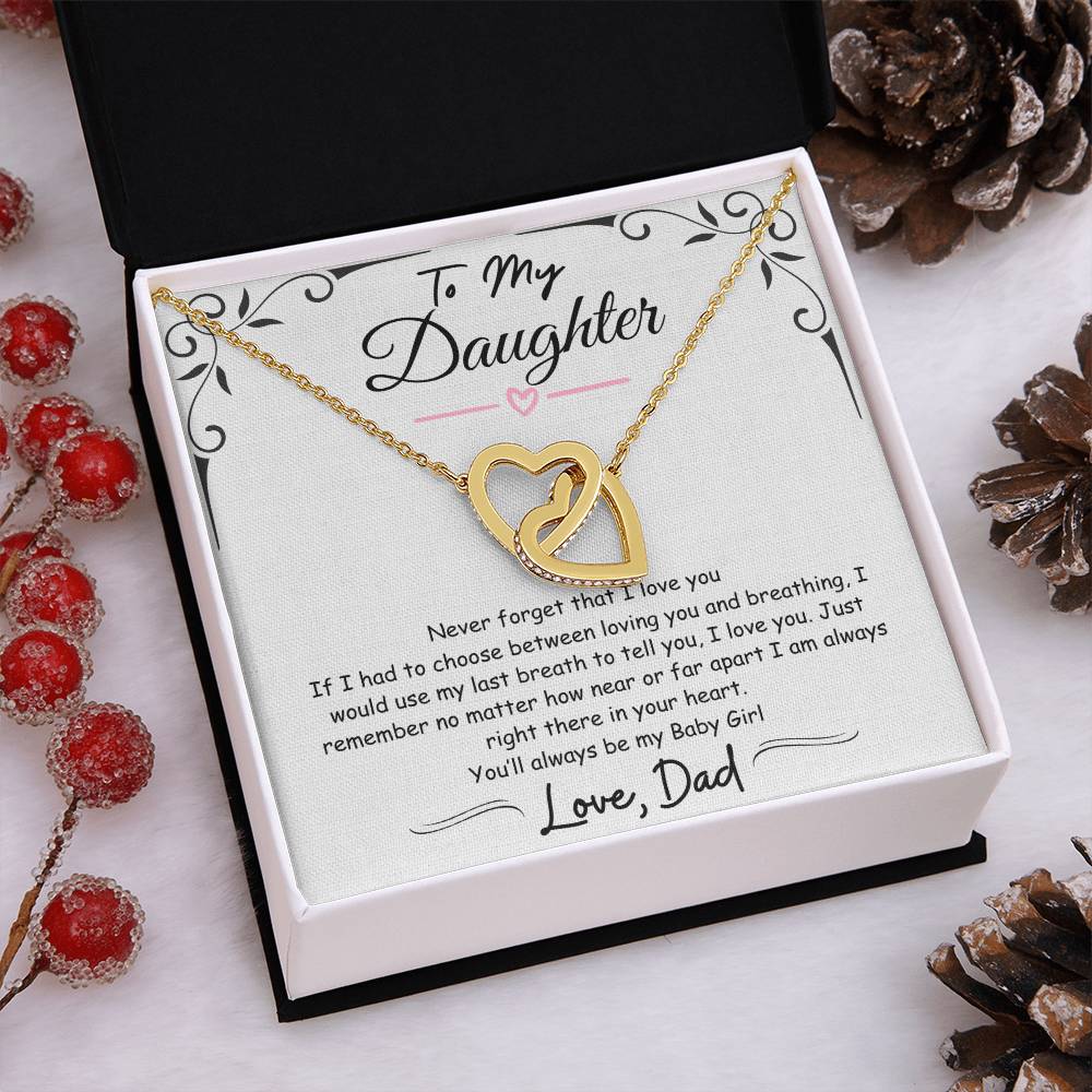 To My Daughter Necklace | from Dad | Gift | Birthday | Gold Necklace | Graduation | Meaningful Keepsake Card