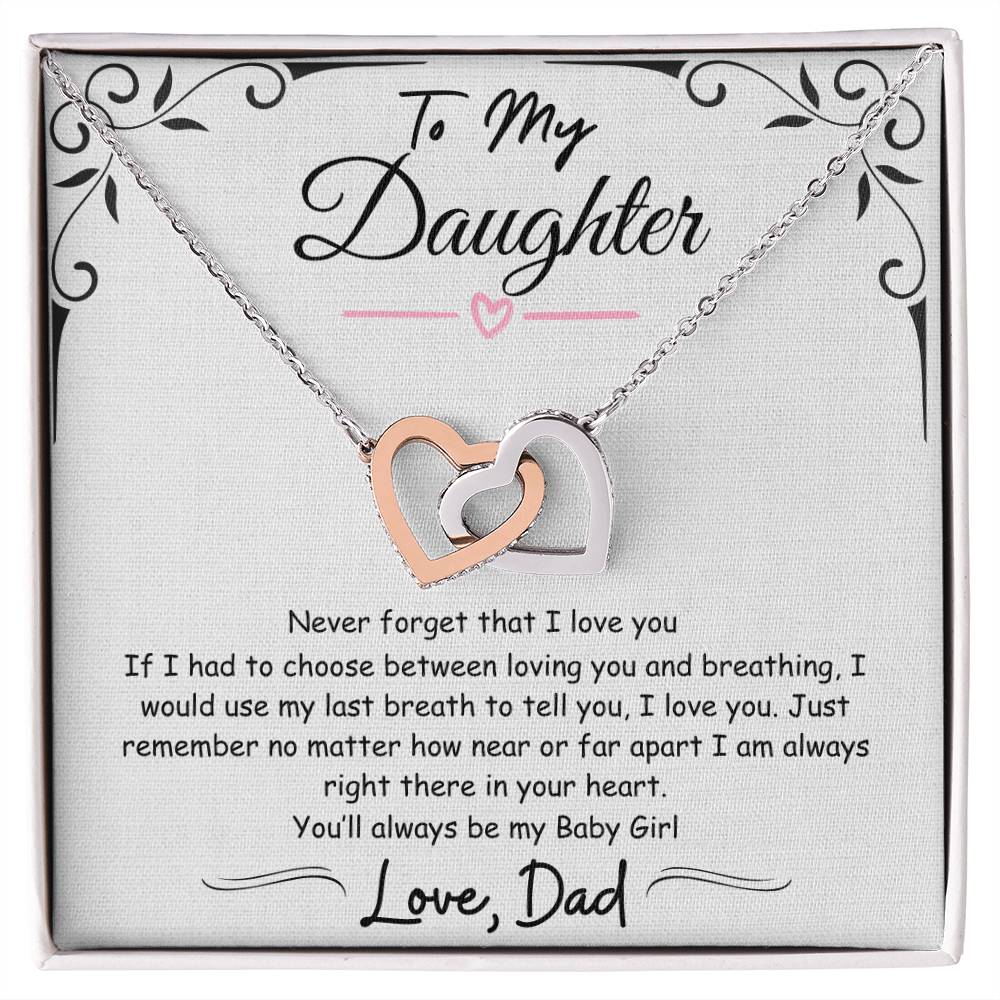 To My Daughter Necklace | from Dad | Gift | Birthday | Gold Necklace | Graduation | Meaningful Keepsake Card