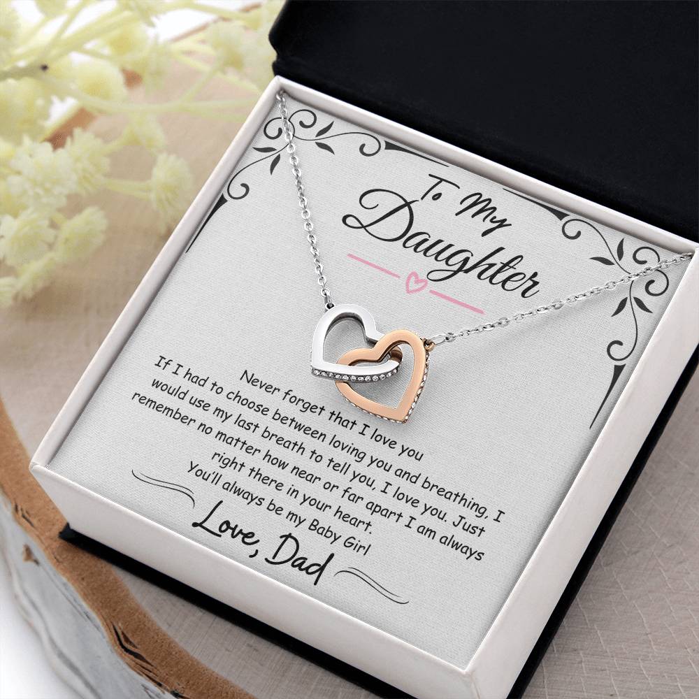 To My Daughter Necklace | from Dad | Gift | Birthday | Gold Necklace | Graduation | Meaningful Keepsake Card