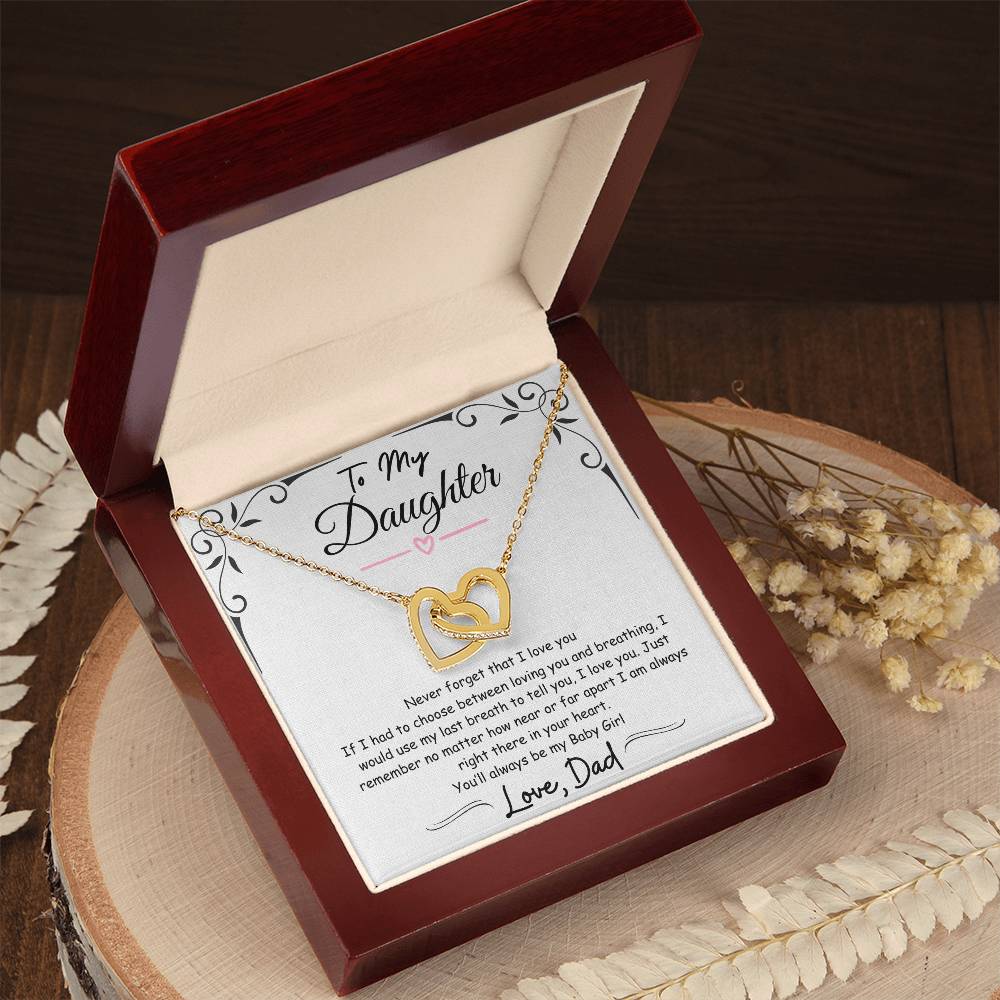 To My Daughter Necklace | from Dad | Gift | Birthday | Gold Necklace | Graduation | Meaningful Keepsake Card