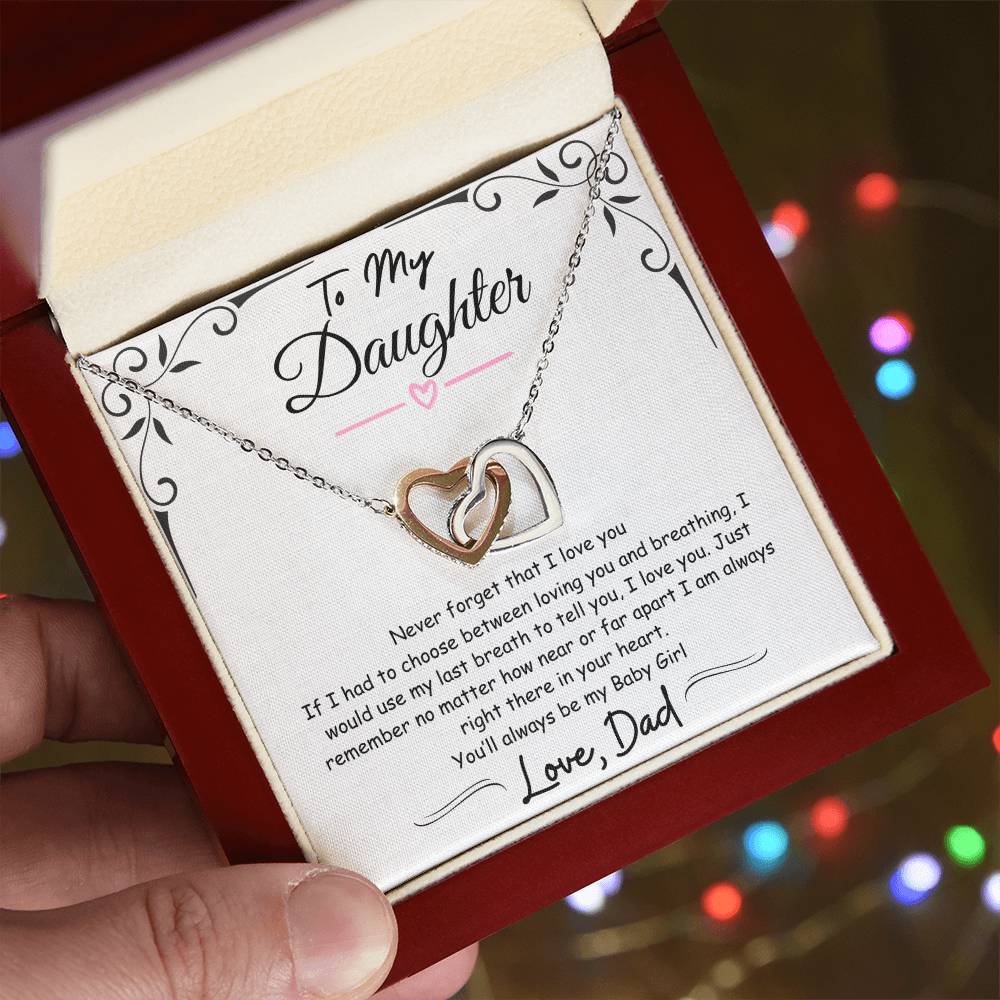 To My Daughter Necklace | from Dad | Gift | Birthday | Gold Necklace | Graduation | Meaningful Keepsake Card
