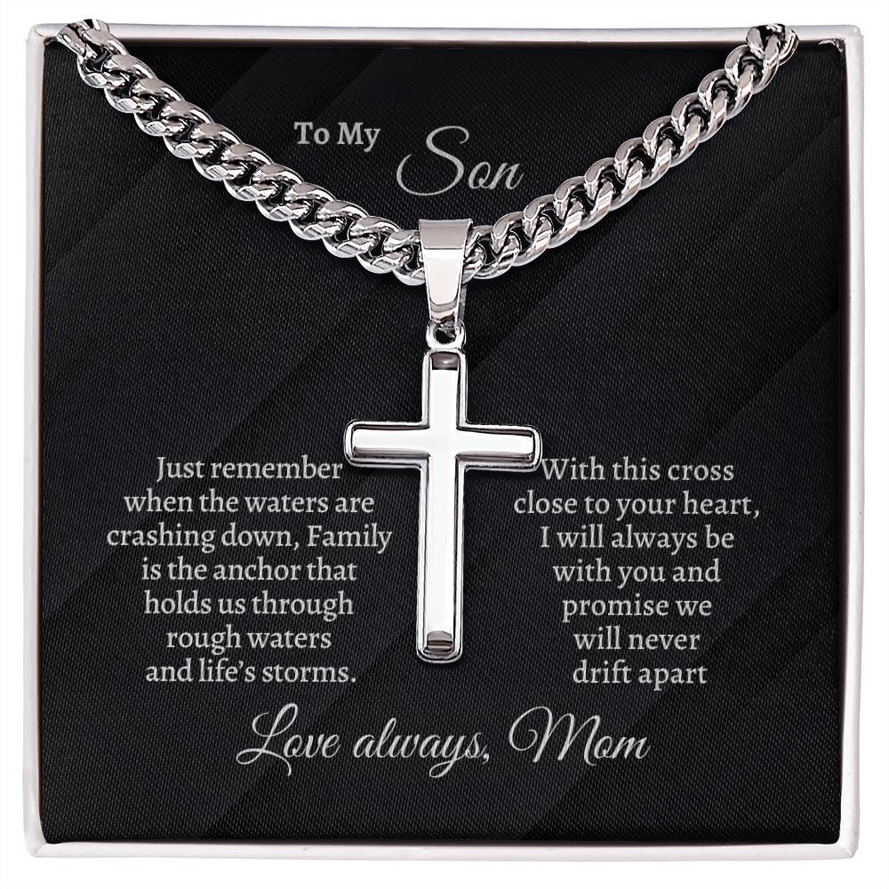 To my son personalized cross necklace | Gift for son | Men's necklace | Birthday Gift | Christmas Gift | Men's jewelry