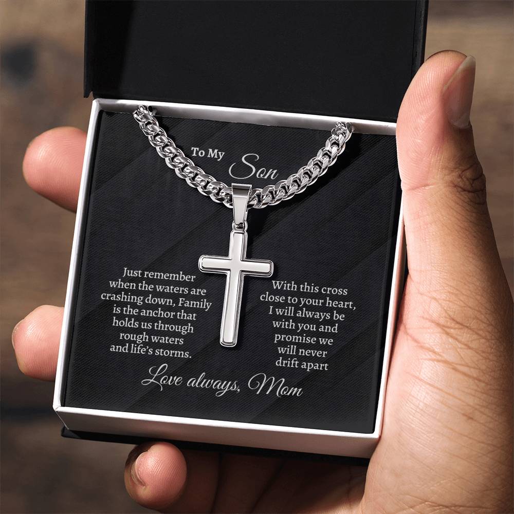 To my son personalized cross necklace | Gift for son | Men's necklace | Birthday Gift | Christmas Gift | Men's jewelry