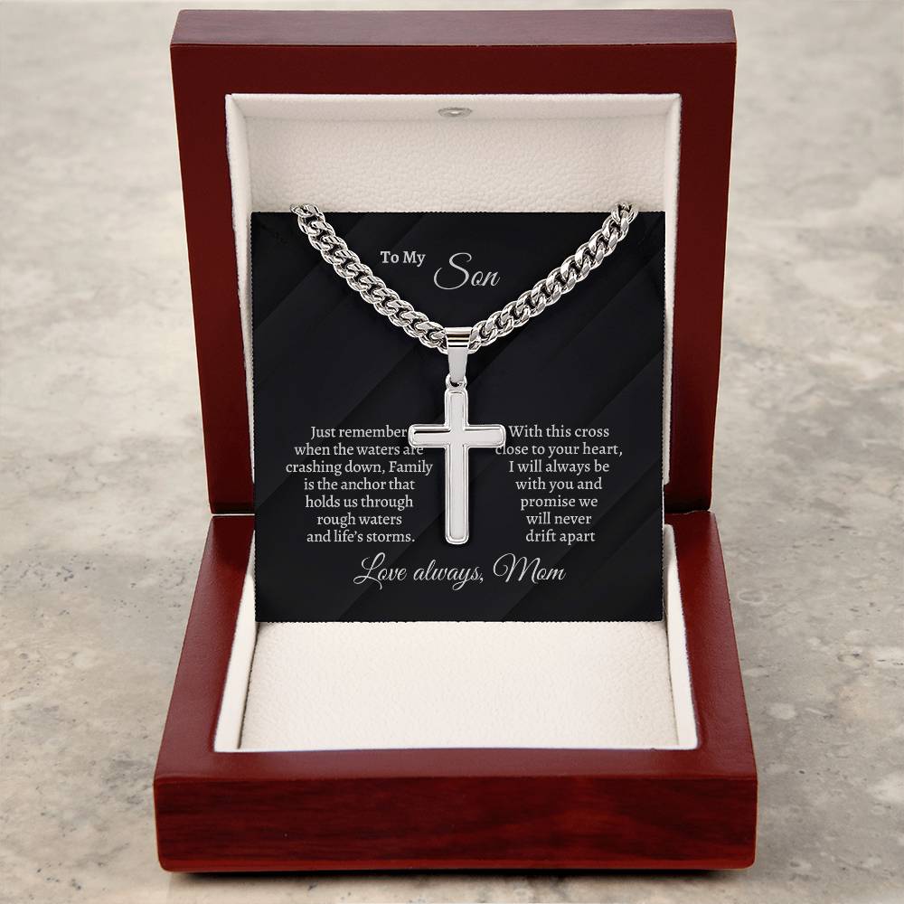To my son personalized cross necklace | Gift for son | Men's necklace | Birthday Gift | Christmas Gift | Men's jewelry