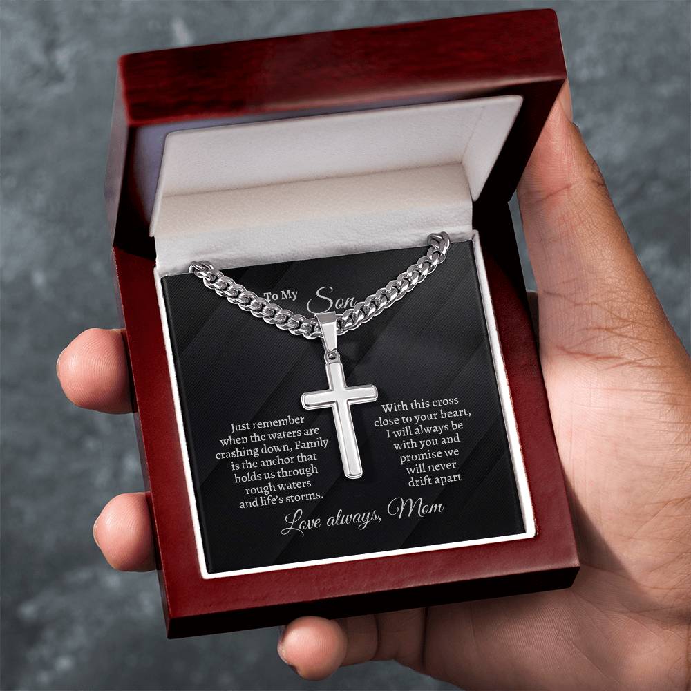 To my son personalized cross necklace | Gift for son | Men's necklace | Birthday Gift | Christmas Gift | Men's jewelry