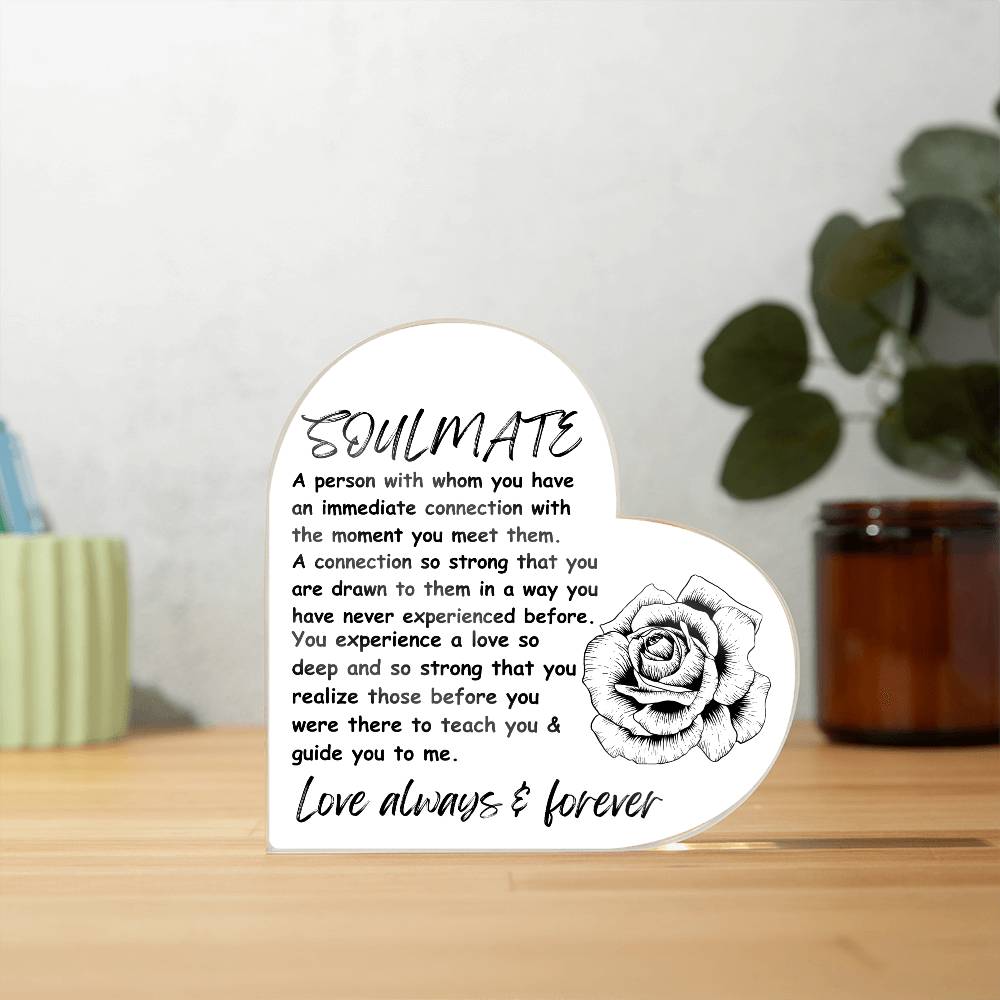 Soulmate Heart | Love | Gift | Anniversary gift | Acrylic | Light | Love message | Jewelry | Gift for wife | Gift for Girlfriend | Gift for Husband | Christmas Gift